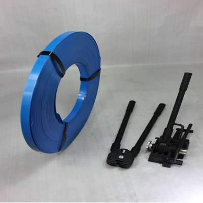 adjustable painted blue packing steel strapping Q195 / Q235 / Q345B / DB460