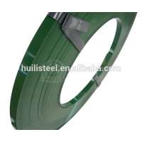 China hot sale green painted steel strapping bundle with steel strips packing