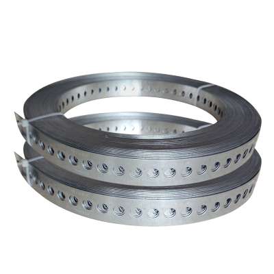 Punched steel strapping belt for packing machine