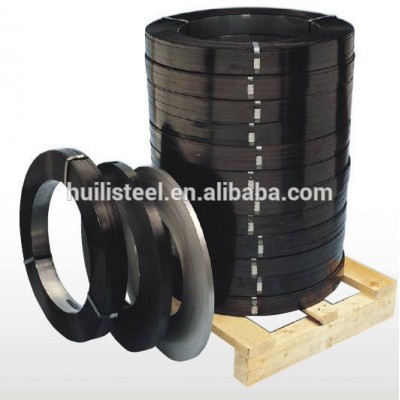 Q235 Q195 Black painted steel strip for packing wood